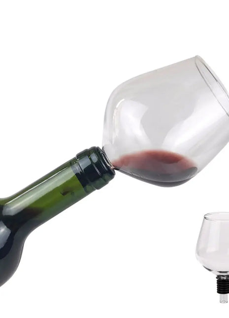 Bottle top wine glass with silicone seal