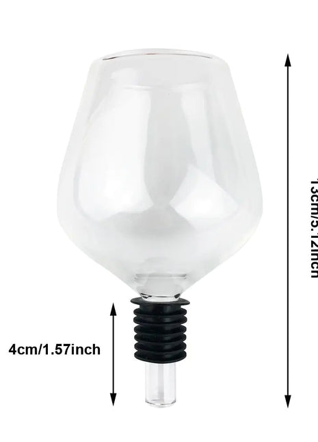 Bottle top wine glass with silicone seal