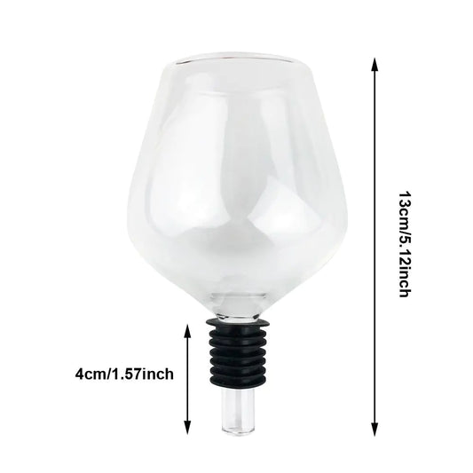 Bottle top wine glass with silicone seal